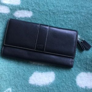 Coach leather trifold continental wallet